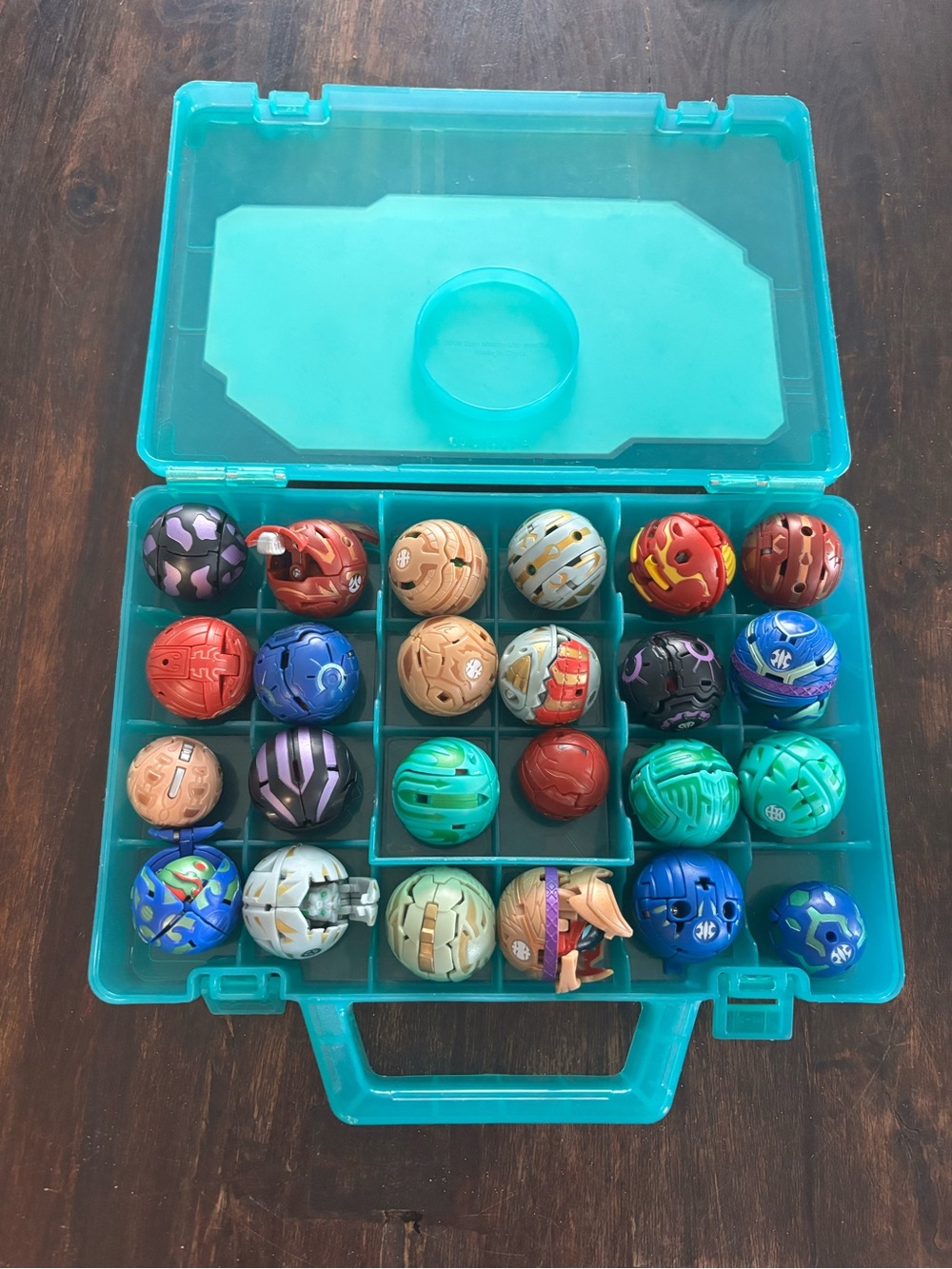 Beyblade Burst Style Kids Collectible Battle Balls Toy Set - Teal Case